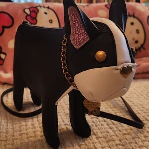 Betsey Johnson Black Crossbody Bag with Pink Lining